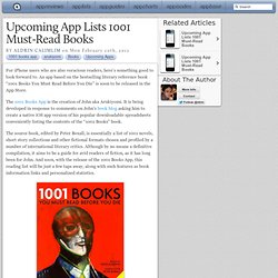 Upcoming App Lists 1001 Must-Read Books