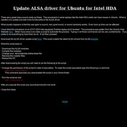 Update ALSA driver for Ubuntu