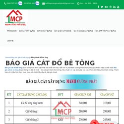 Báo giá cát đổ bê tông - Vật liệu xây dựng Trường Thịnh PhátVật liệu xây dựng Trường Thịnh Phát