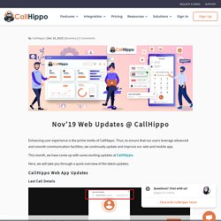 Top Web Update of CallHippo in November 2019