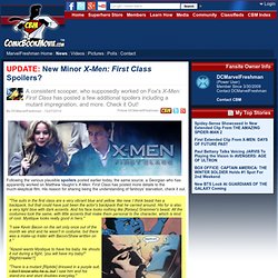 New Minor X-Men: First Class Spoilers?