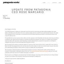 Update from Patagonia CEO Rose Marcario — Patagonia Works
