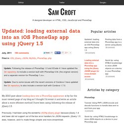 Updated: loading external data into an iOS PhoneGap app using jQuery 1.5