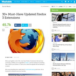 30 Must-Have Updated Firefox 3 Extensions