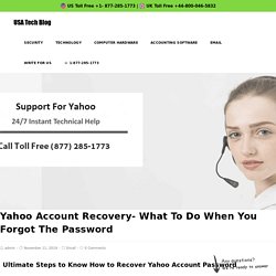 Updated Yahoo Account Recovery 1877-285-1773 Guide Forgot Password