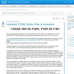 Updated CCNA Study Plan & schedule