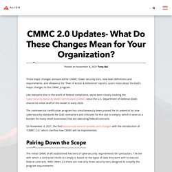 CMMC 2.0 Updates- What Do These Changes Mean for Your Organization? - A-LIGN