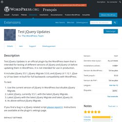 Test jQuery Updates – Extension WordPress