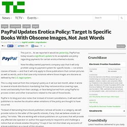 PayPal Updates Erotica Policy: Target Is Specifc Books With Obscene Images, Not Just Words
