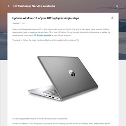 Updates windows 10 of your HP Laptop in simple steps
