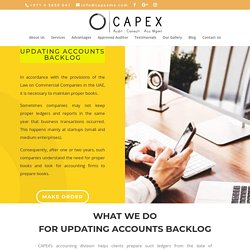 Updating Accounts Backlog in CAPEX company, accounts payable and receivable backlog, clearing up services, backlog revenue in Dubai, UAE