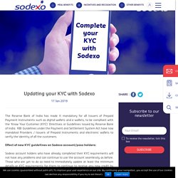 Updating your KYC with Sodexo – Sodexo Benefits & Rewards Services India