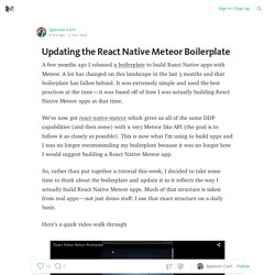 Updating the React Native Meteor Boilerplate