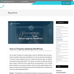 Updating Wordpress - Properly Upgrade Step by Step