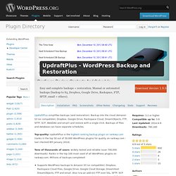 UpdraftPlus - WordPress Backup and Restoration