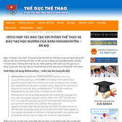 Upes3 hợp tác đào tạo với Phòng thể thao và đào tạo học đường của bang Maharashtra - Ấn Độ