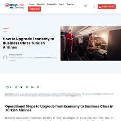 How to Upgrade Economy to Business Class Turkish Airlines