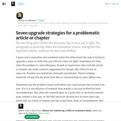 Seven upgrade strategies for a problematic article or chapter – Medium