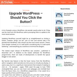 Upgrade WordPress - Should You Click the Button?