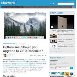 Bottom line: Should you upgrade to OS X Yosemite?