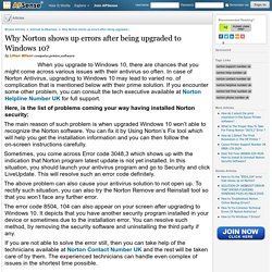 Why Norton shows up errors after being upgraded to Windows 10? by Lillian Wilson