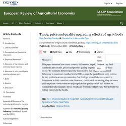 EUROPEAN REVIEW OF AGRICULTURAL ECONOMICS 20/11/20 Trade, price and quality upgrading effects of agri-food standards