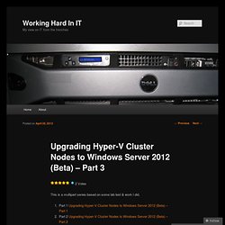 Upgrading Hyper-V Cluster Nodes to Windows Server 2012 (Beta) – Part 3