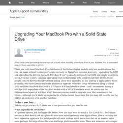 Upgrading Your MacBook Pro with a Solid State Drive: Apple Support Communities