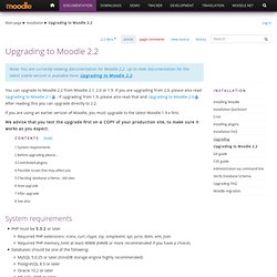 Upgrading to Moodle 2.2