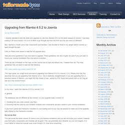 Upgrading from Mambo 4.5.2 to Joomla