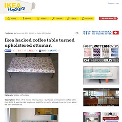 Ikea hacked coffee table turned upholstered ottoman