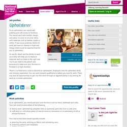 Upholsterer Job Information