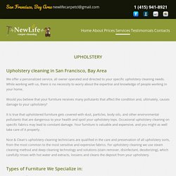 Upholstery Cleaning service in San Francisco Bay Area