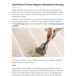 Top Reason To Have Regular Upholstery Cleaning – Telegraph