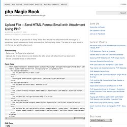 Upload File – Send HTML Format Email with Attachment Using PHP - Email Systems - php Magic Book