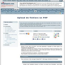 Upload de fichiers en PHP