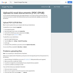 Upload & read documents (PDF, EPUB) - Google Play Help