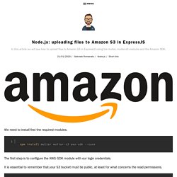 Node.js: uploading files to Amazon S3 in ExpressJS
