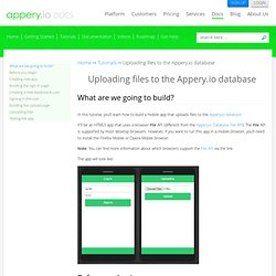 Uploading files to the Appery.io database