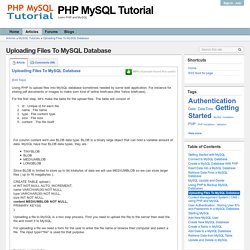 Uploading Files To MySQL Database - PHP MySQL Tutorial
