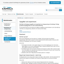 Uppgifter och experiment - www.kappala.se