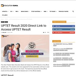 UPTET Result 2020 Direct Link To Access UPTET Result