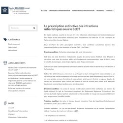 La prescription extinctive des infractions urbanistiques sous le CoDT - Gautier MELCHIOR - AvocatGautier MELCHIOR – Avocat