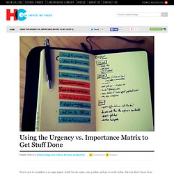 Using the Urgency vs. Importance Matrix to Get Stuff Done