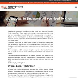 Urgent Loan In Singapore