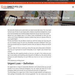 Urgent Loan In Singapore