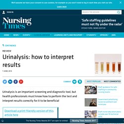Urinalysis: how to interpret results