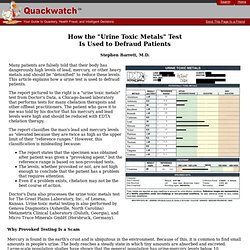 How the "Urine Toxic Metals" Test Is Used to Defraud Patients