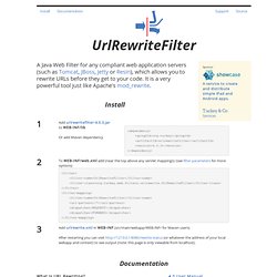 UrlRewriteFilter - Rewrite URL's in Java Web Application Servers