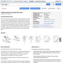 Patent US20110171496 - Light-powered microbial fuel cells - Google Patents